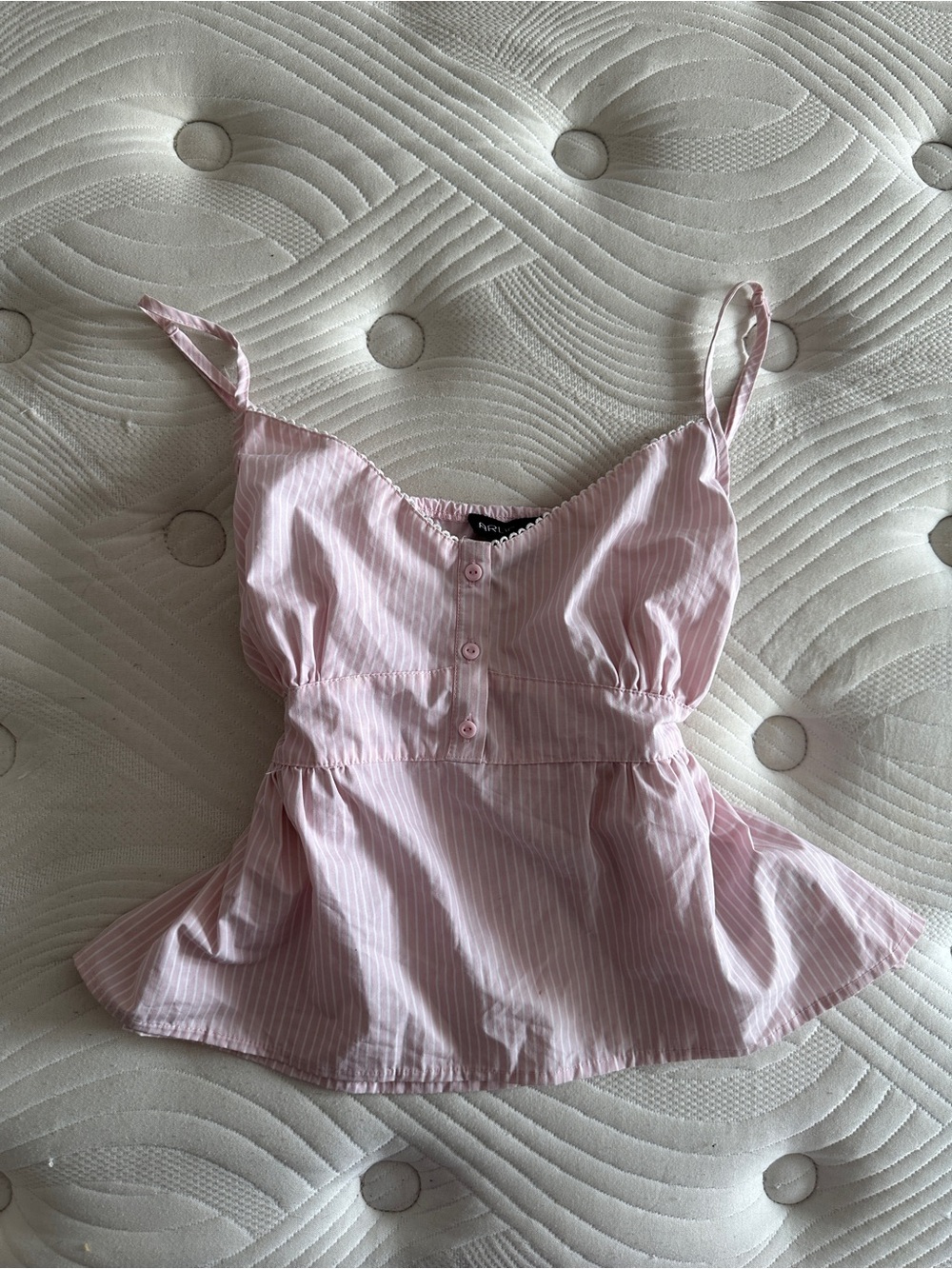 Arden B LINEN BLEND STRIPED CAMI TOP